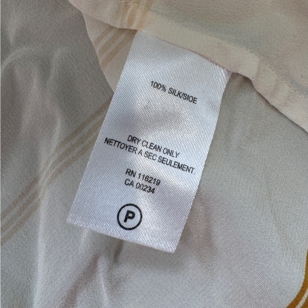 Steven Alan 100% Silk White Stripe Long Sleeve Button Up Blouse (S) - Picture 7 of 8